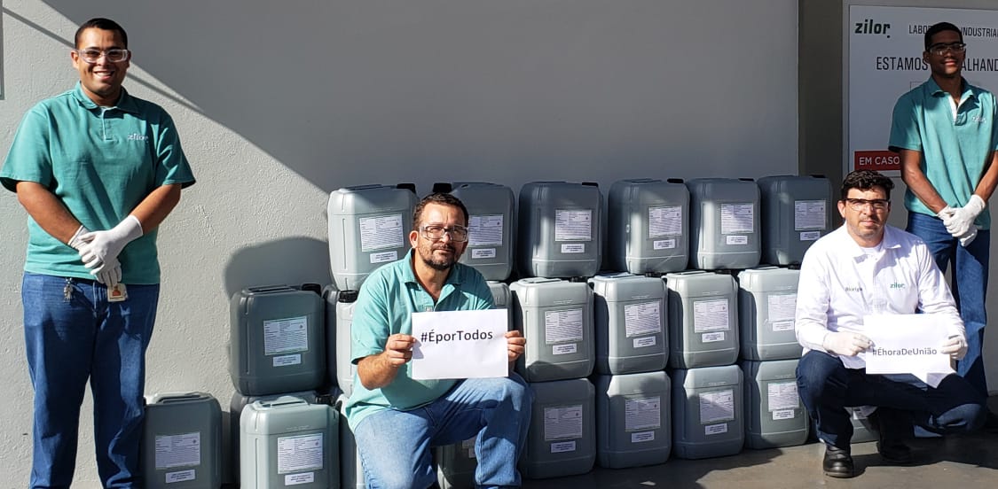 Zilor produz álcool 70% para doar às comunidades vizinhas
