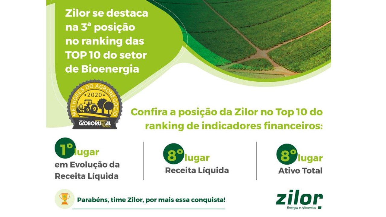 Zilor é TOP 3 do setor de Bioenergia do país