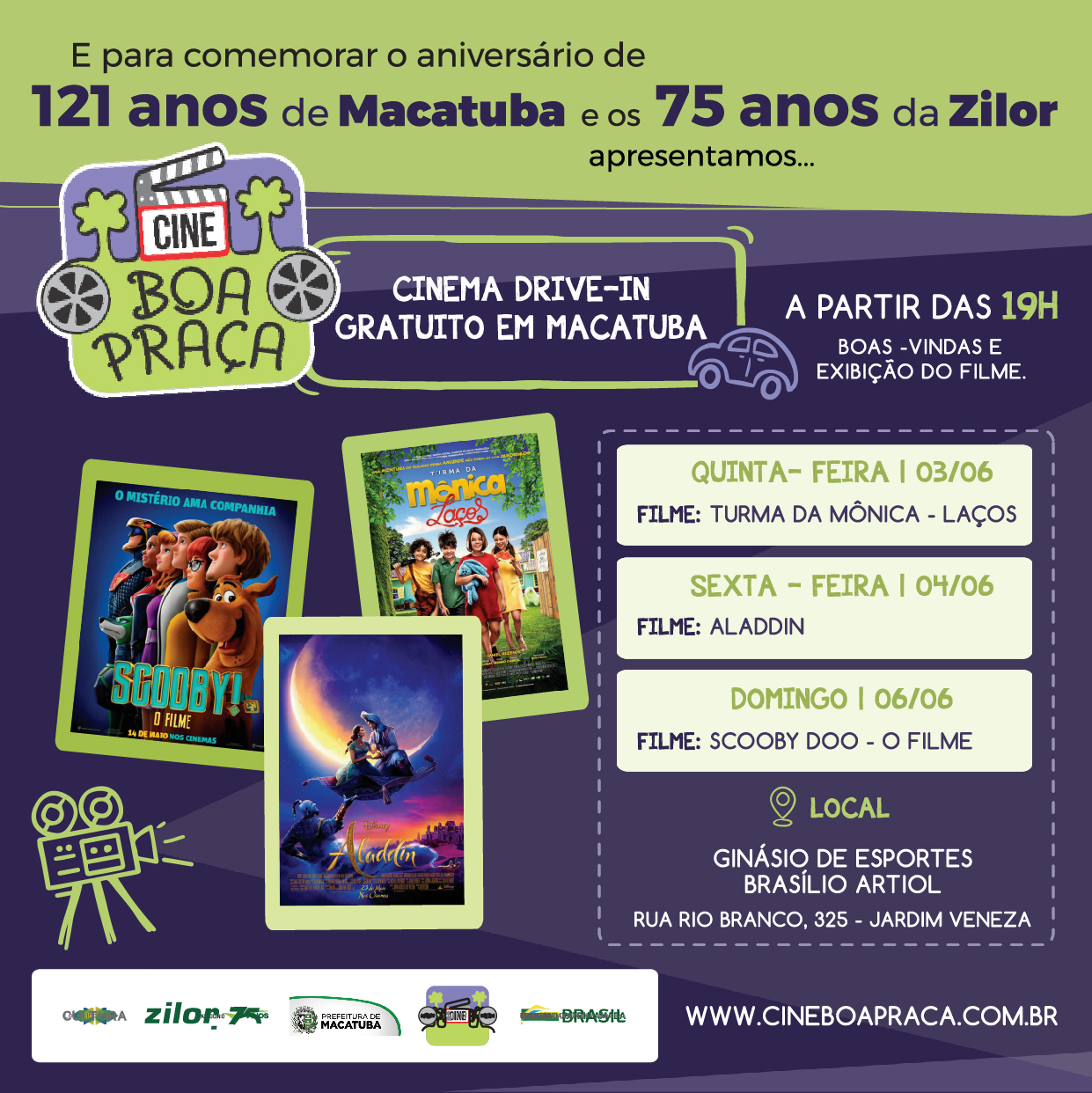 Zilor faz 75 anos e estreia Projeto Cine Boa Praça em Macatuba