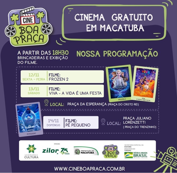 Zilor patrocina cinema gratuito para toda a família em Macatuba
